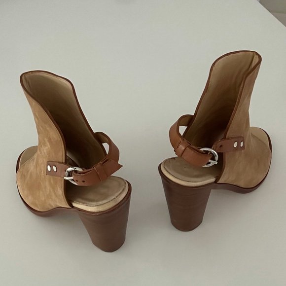Rag & Bone Fawn Suede Open Toe Booties - Picture 4 of 4